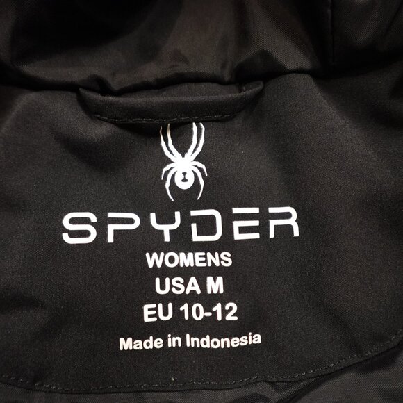 Spyder Women’s Medium Black Ski Jacket Aqua Zip F17 Winter Snow - Picture 4 of 13